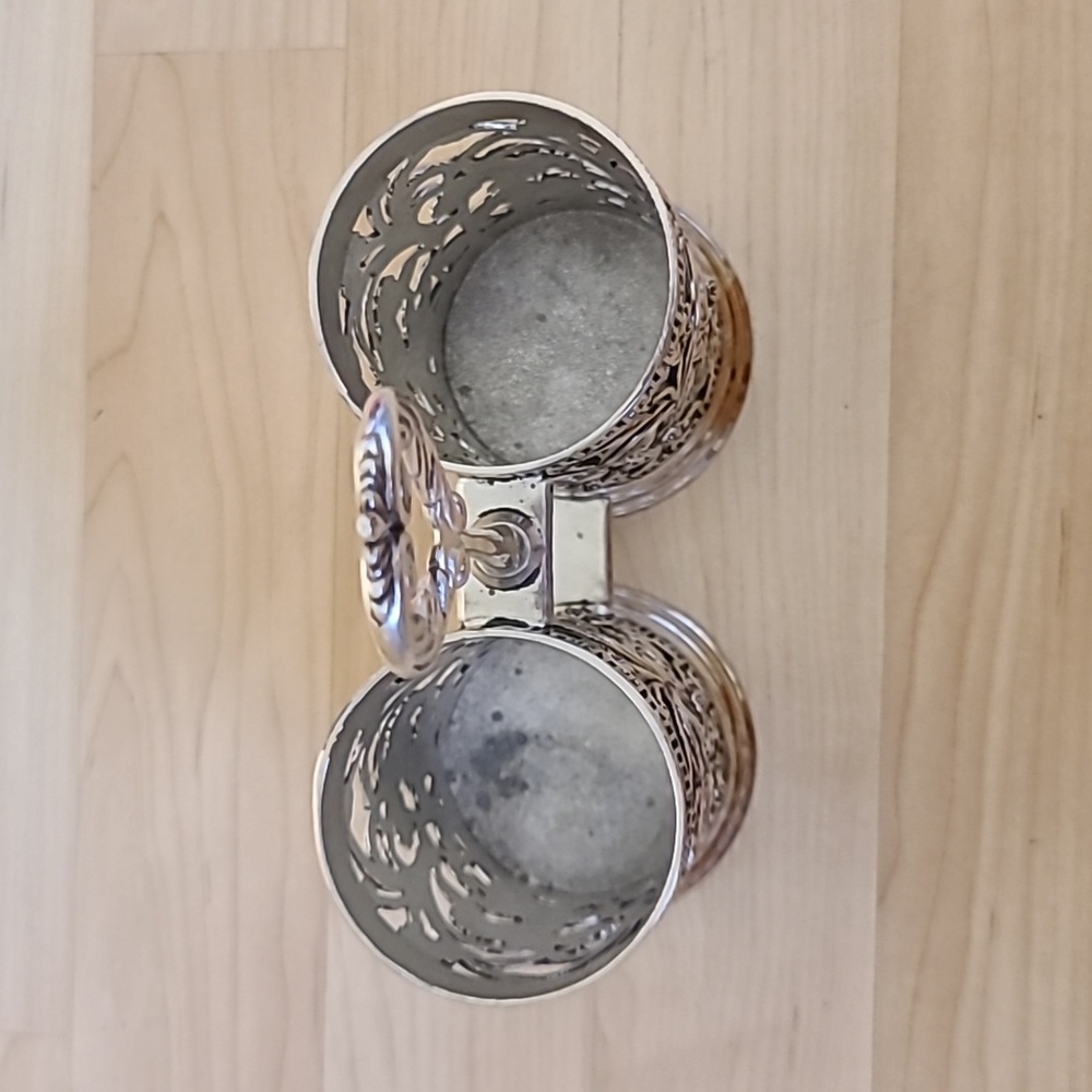 Vintage Soviet Metal Cutlery Holder 1/2" Height 2 1/2" Diameter - Picture 4 of 5